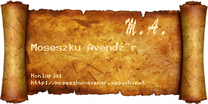 Moseszku Avenár névjegykártya